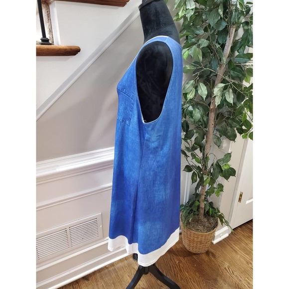 SHEIN Women's Blue Polyester Scoop Neck Sleeveless Knee Length Dress Size Large - Picture 6 of 10